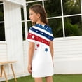 thumbnail image 5 of Grblisyd Girls 4th of July Dress Kids USA Star Striped Dresses American Flag A-line Dress Independence Day Crew Neck Short Sleeve Patriotic Outfit 7-8y, 5 of 6