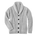 thumbnail image 3 of Lovskoo Mens Cardigan Sweater Winter Trendy Slim Solid Color Sweater Single Button Casual Knit Tops Coat Gray, 3 of 6