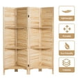 thumbnail image 5 of Costway 4 Panel Folding Room Divider Screen W/3 Display Shelves 5.6 Ft Tall Natural, 5 of 12