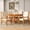 1-Natural-5, variant on Solid Wood Round Extendable Dining Table Set 5-Piece with Woven Back Chairs, Natural Oak Finish, 4 Upholstered Seats for Kitchen