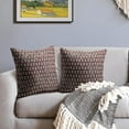 thumbnail image 3 of Burgundy Floral Pillow Covers 16x16 Set of 2 Rustic Old Style Block Print Outdoor Decorative Throw Pillows Farmhouse Vintage Flowers Pillowcases Decor for Home Sofa Couch Bed, 3 of 6