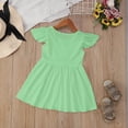 thumbnail image 5 of Toimothcn Baby Girls Dresses Ruffled Sleeve Solid Color Pleated Dress Soft Breathable Summer Dresses Comfy Girls Sundress, 5 of 5