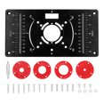 thumbnail image 1 of Router Table Insert Plate Aluminum Trimming Machine Engraving Flip Board Milling Slotting Auxiliary Tool with 4 Rings for Woodworking, 1 of 7
