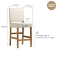 thumbnail image 2 of Brax Counter Height Stool with Upholstered Back and Wood Base – Set of 2 for Kitchen Counters and Islands – Modern Chairs in Natural White Sand, Leick Home, 214460, 2 of 22