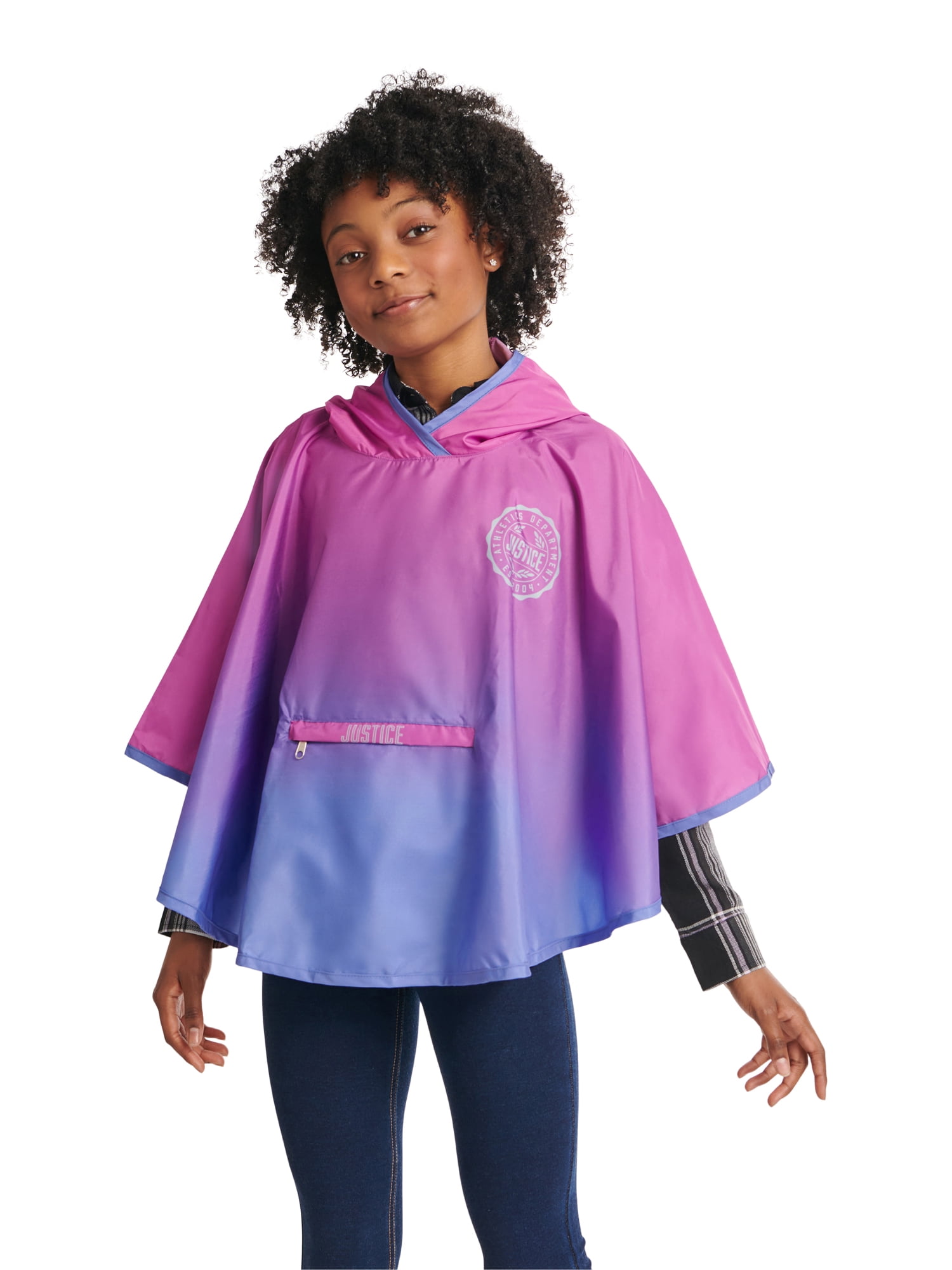 Justice Kids Girls Child Packable Rain Poncho