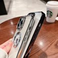 thumbnail image 4 of Luxury Plating Charm Logo Hole Hollow Case For iPhone15 14 13 11 12 Pro XR XS Max 7 8 Plus SE3 Soft Transparent Shockproof Cover, 4 of 5