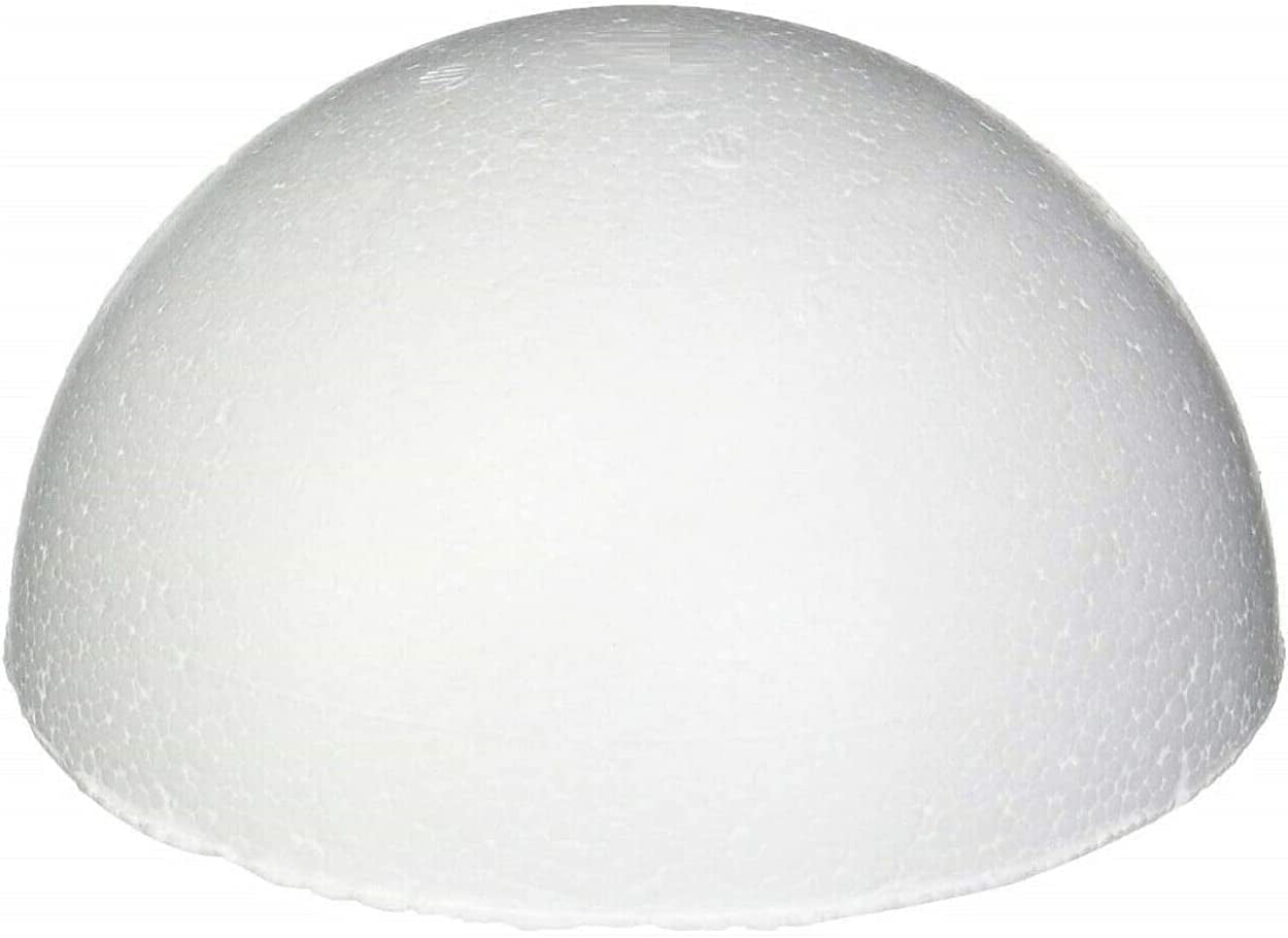 2 piece Half Round Foam Styrofoam Polystyrene Ball (12 Inch) for Crafting Painting Drawing