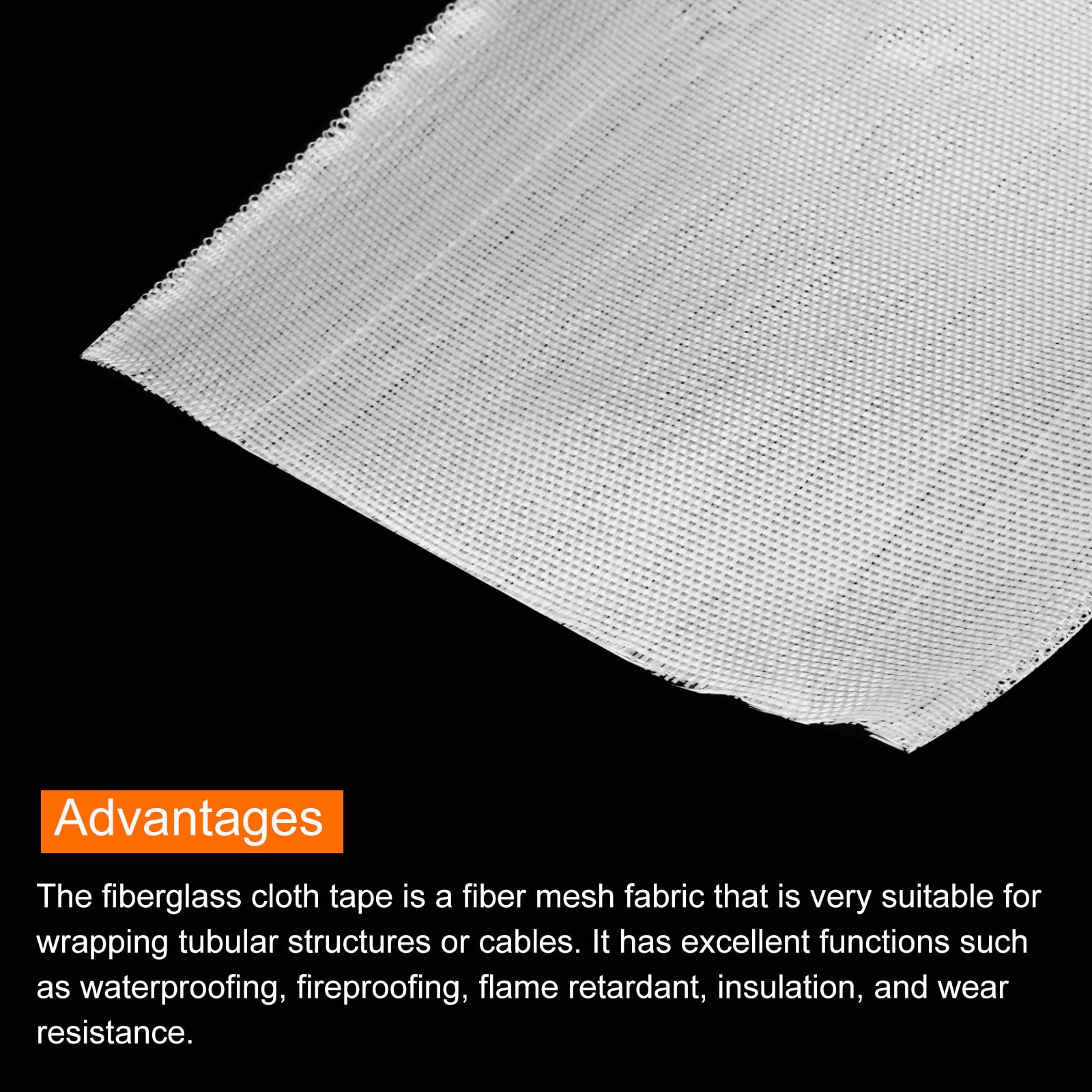 2pcs Fiberglass Cloth Tape 30m(33 Yard)x150mmx0.15mm Fiberglass Mesh Glass Fiber Mesh Fabrics Insulation Tape
