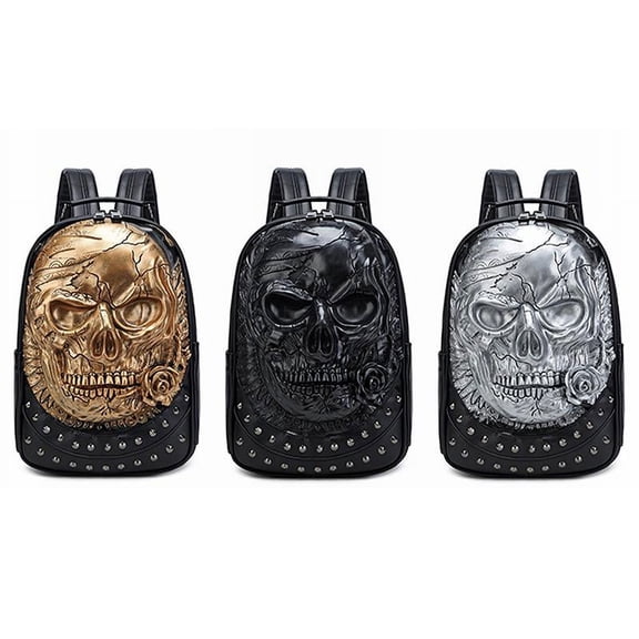 Skull Punk schoolbag,Black