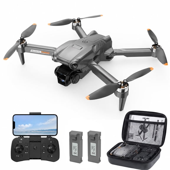 Muivan 4K HD Dual Camera Drone for Adults, RC Quadcopter with Brushless Motor, 2 Batteries for 30 Mins Flight, Foldable FPV Drone with Case