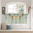 thumbnail image 3 of Retro Hot Air Balloon Tier Curtains, Modern Flying Balloon Light Filtering Kitchen Curtains, 2Pcs Rod Pocket Half Window Treatments Panels for Sink Cafe Cabinet Camper 27.5x36 Inches, 3 of 9