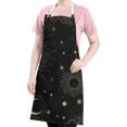 thumbnail image 5 of Black Gothic Sun Moon Star Pattern Apron-Garden Aprons for Women with Pockets-Cotton Linen Waterproof Kitchen Cooking Gardening Aprons Adjustable for Kitchen,Cooking,BBQ and Salon 33x27 Inch, 5 of 7