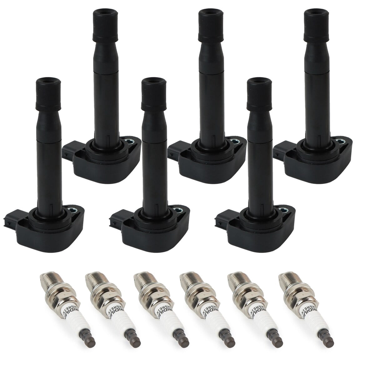 POLARPRA Ignition Coil & Iridium Spark Plug Set, 6pcs for Honda Accord, Odyssey, Acura UF242