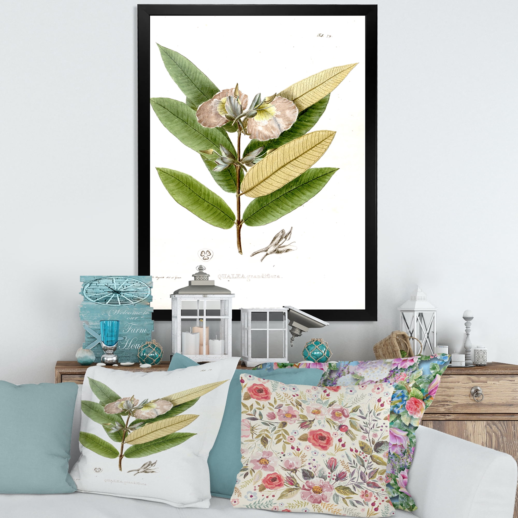Designart 'Ancient Blossoming Flower II' Traditional Framed Art Print