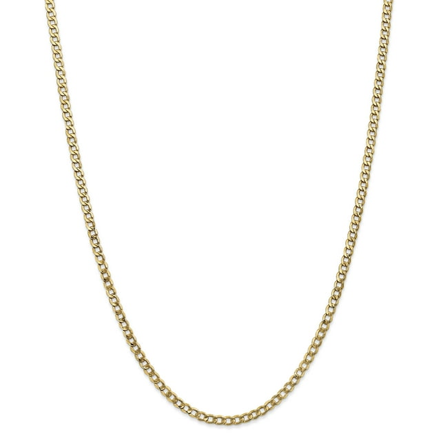 14k Yellow Gold 24 Inch 3.35mm Curb Chain Necklace Pendant Charm
