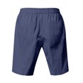 thumbnail image 3 of Mgmyaa Men's Linen Casual Board Shorts Classic Fit Drawstring Elastic Waist Shorts with Pockets, 3 of 8