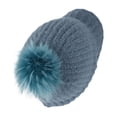 thumbnail image 4 of WITHMOONS Women Ribbed Visor Knit Pom Beanie Hat Winter Warm Cap SLQ1252 (Blue), 4 of 6