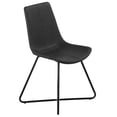 thumbnail image 2 of Cortesi Home Tangier Dining Chair in Charcoal Black Faux Leather with Black Metal Legs(Set of 2), 2 of 5