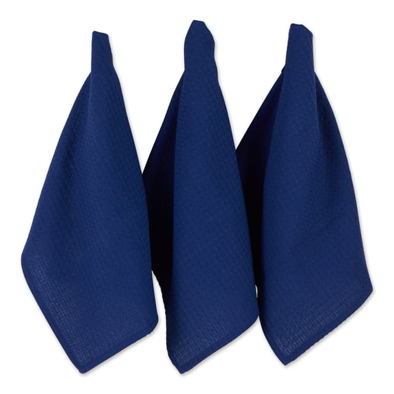 Blue Recycled Cotton Waffle Dishtowel (Set of 6)