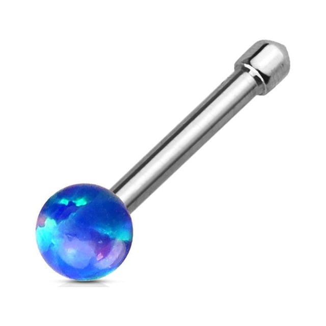 Anneau Nasal Boule Opale 20GA Barre en Acier Chirurgical