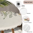 thumbnail image 3 of Eucalyptus Leaves Round Tablecloth for 36-44 Inch Tables, Fitted Table Cover with Elastic Edge, Green Summer Botanical Rustic Waterproof Outdoor Table Cloth Protector for Patio Garden Dinner Picnic, 3 of 9