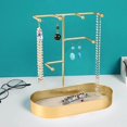 thumbnail image 1 of fastboy Jewelry Organizer Stand Tray Display Rack for Rings Gold PU Leather Pad, 1 of 9