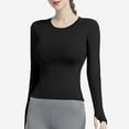 thumbnail image 5 of Under 10 dollars! Women's Long Sleeve Athletic Compression Shirt Stretch Slim Fit Yoga Running T-Shirt/Top for Gym Training Fitness, 5 of 7