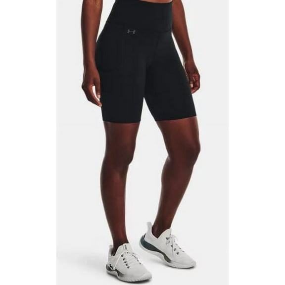 Under Armour Women's Meridian Bike Shorts , Black (001)/Metallic Silver , X-Large