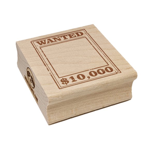 Old Western Wanted Poster Blank Square Rubber Stamp Stamping Scrapbooking Crafting - Small 1.25in