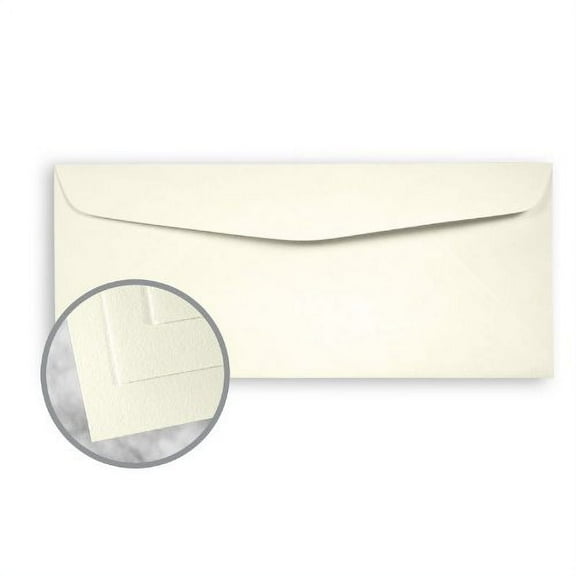 Strathmore Writing Ivory Envelopes - No. 10 Commercial (4 1/8 x 9 1/2) 24 lb Writing Wove 25% Cotton Watermarked 500 per Box