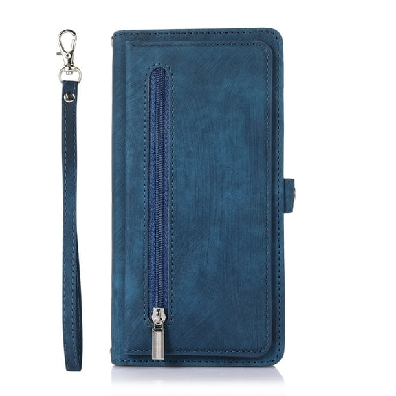 Mantto iPhone 11 case, PU Leather Flip Retro Shockproof Magnetic Zipper Wallet Stand Case Cover for iPhone 11 6.1 inch,Blue