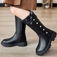 thumbnail image 2 of Eltusu Little Girls Riding Boots, No Slip Warm Princess Waterproof Winter Shoes Black Size 11.5(Little Kids), 2 of 8