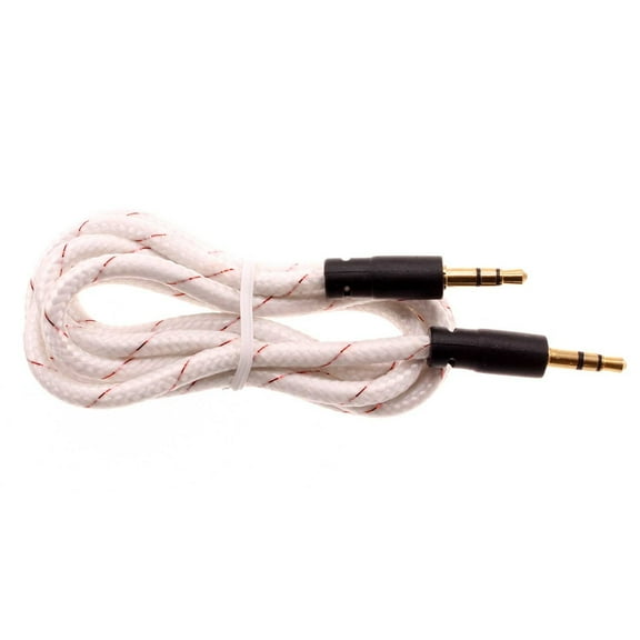 3.5mm Aux Cable Adapter Car Stereo Aux-in Audio Cord Speaker Jack Wire White Y4N for Kyocera DuraForce, DuraXE, Brigadier, DuraXTP, Cadence, Hydro Wave, Jitterbug Touch, View, DuraXV LTE, XD