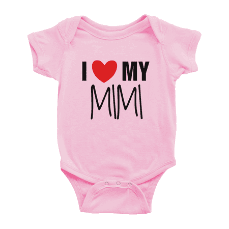 

I Love My MiMi Cute Baby Short Sleeve Romper Bodysuits
