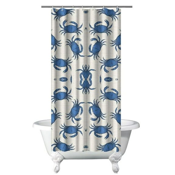 Ocean Theme Shower Curtain Set - Octopus Marine Life Water Resistant Bathroom Decor, Washable Reusable Fabric with Tropical Ocean Patterns,36x72in