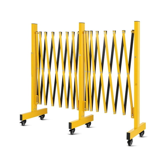Easily Assembled Metal Expandable Barricade Gate,16FT Folding Safety Barrier Gate,Outdoor Flexible Mobile Barrier Gate