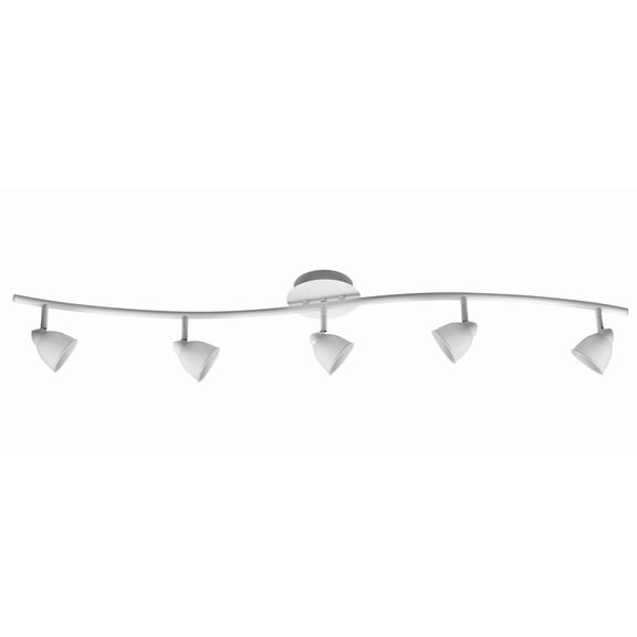 Saltoro Sherpi 5 Light 120V Metal Track Light Fixture with Round Shade, White