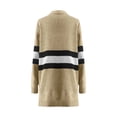 thumbnail image 6 of ZQUUVOU Women's Long Sweater Coat Cardigan Winter Striped Casual Long Sleeve Pocket Cardigan Blouse Tops Khaki, 6 of 8