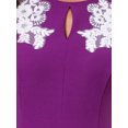 thumbnail image 5 of INSPIRE CHIC Women's Cocktail Dress Floral Embroidered Crewneck Fishtail Midi Formal Evening Dresses S Purple, 5 of 6