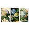thumbnail image 2 of Designart "Blue Retro Hydrangea in Bloom I" Floral Wall Art Set Of 3 - Traditional Blue Gallery Set For Office Decor, 2 of 6