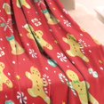 thumbnail image 3 of Red Christmas Gingerbread Man Pattern Blanket,Comfortable Soft Flannel Throw Blanket,All Season,Warm Lightweight Blankets for Sofa Bed Couch Living Room Chair,30"x40", 3 of 4