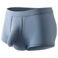 thumbnail image 4 of PEASKJP Mens Trunk Big and Tall Men's Casual Classic Cotton Stretch Boxer Briefs (Light Blue,XXL), 4 of 5