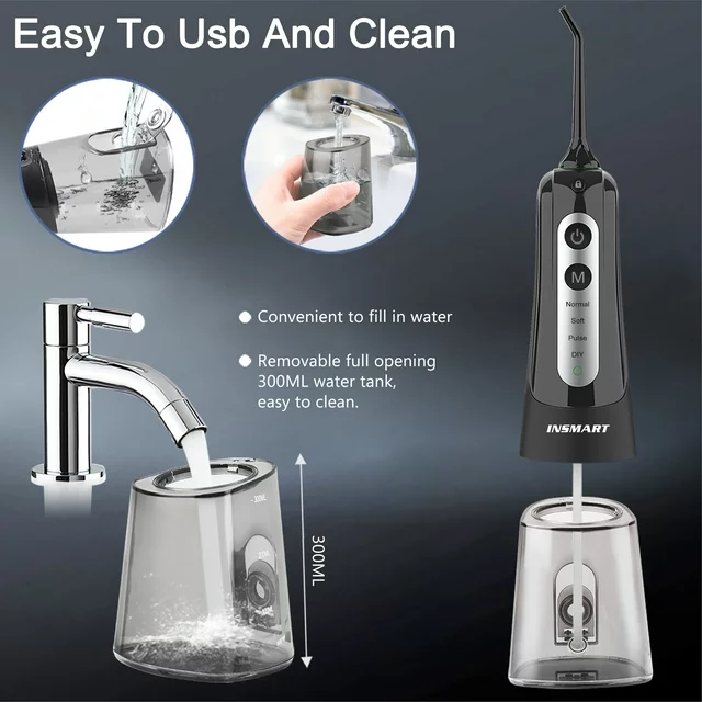INSMART Cordless Water Flosser 300ML photo 6