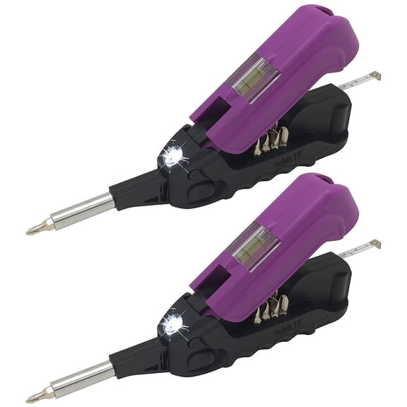 Kelvin K17BLKPUR-01 The Everyday Multi-Tool with Flashlight Purple 2 Pack