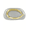 Silver, variant on Oval hard case clutch bag with big gold ring handle, comes with thin chain crossbody strap-Brown