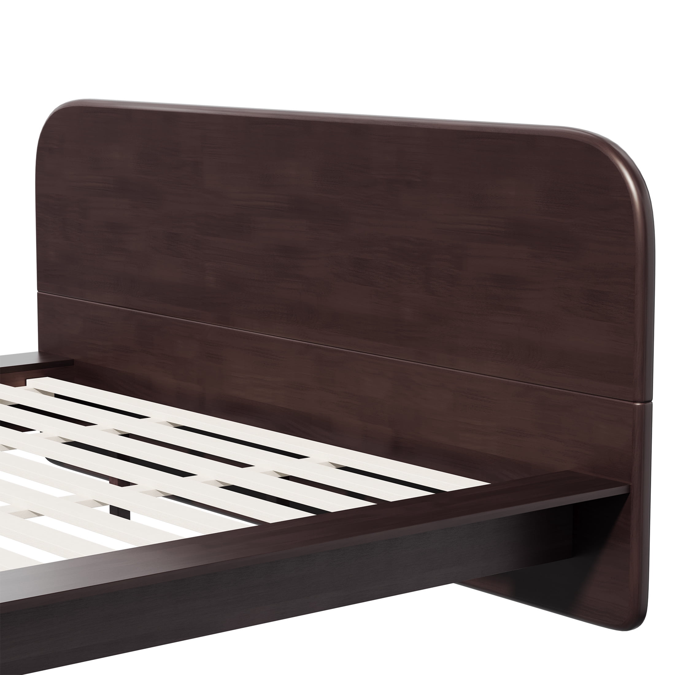 Christopher Knight Home King Platform Bed Frame, Rounded Headboard, No Box Spring Needed, Walnut