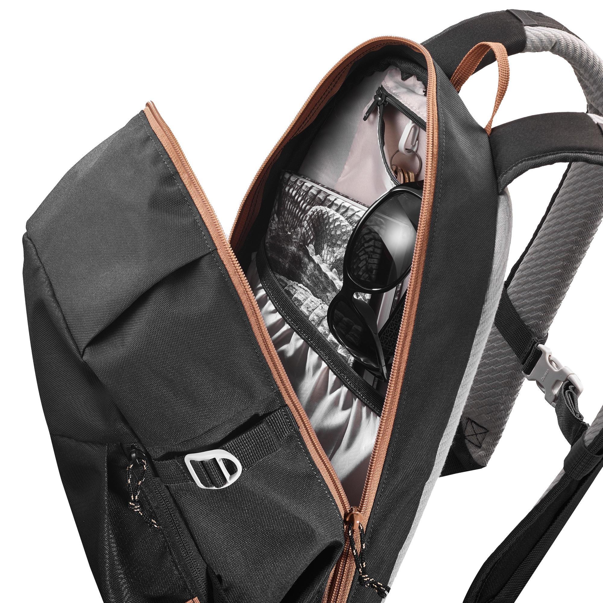 Quechua NH100, 20L Nature Hiking Backpack, Unisex, Black, 10 Year Warranty