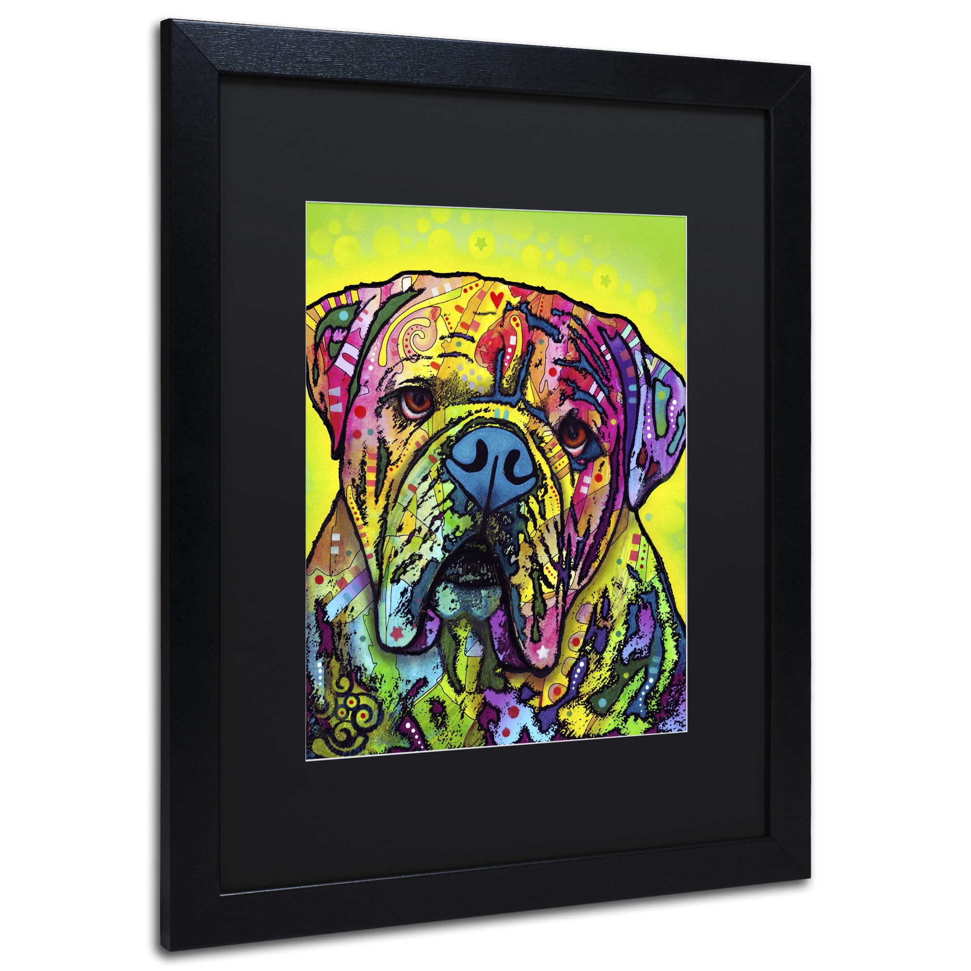 Trademark Fine Art "Hey Bulldog" Canvas Art by Dean Russo, Black Matte, Black Frame