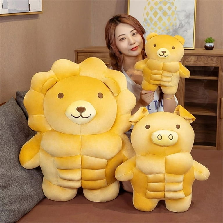 High Quality 24/47cm Tiny Headed Kingdom Bear Stuffed Animal Plush Toy  Lion/Tiger/Sloth Soft Muscle Gifts For Kids Birthday Xmas