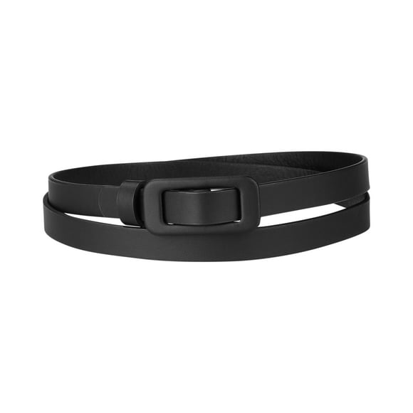 Cinturón de cintuno poroso fino Hebilrectangular Cinturones de talgrande pavestido de jeans Negro Se ajusa cintuhas99 cm / 39 "